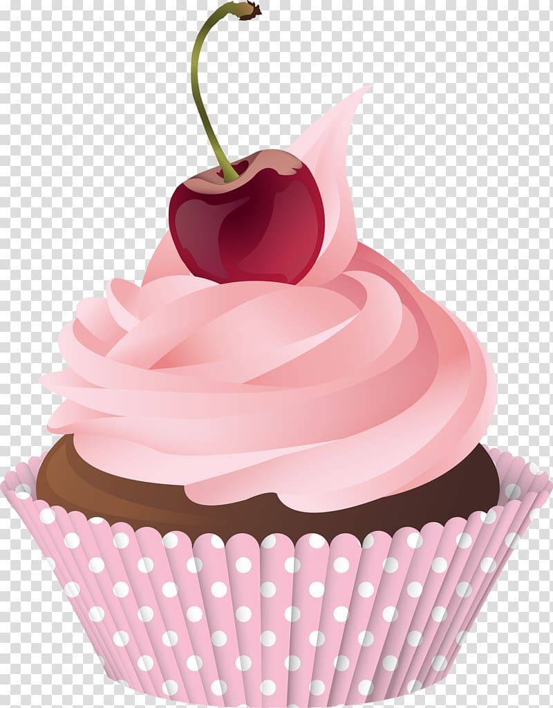 cupcake with cherry , Cupcake Birthday cake Muffin Bakery Streusel, Cherry Cake transparent background PNG clipart