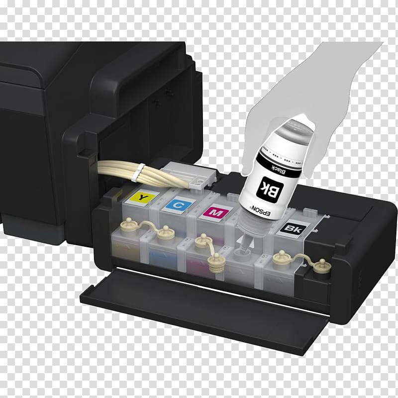 Inkjet printing Paper Continuous ink system Printer Ink cartridge, printer transparent background PNG clipart