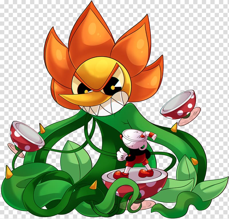 Cuphead Flower Drawing Fan art, flower transparent background PNG clipart