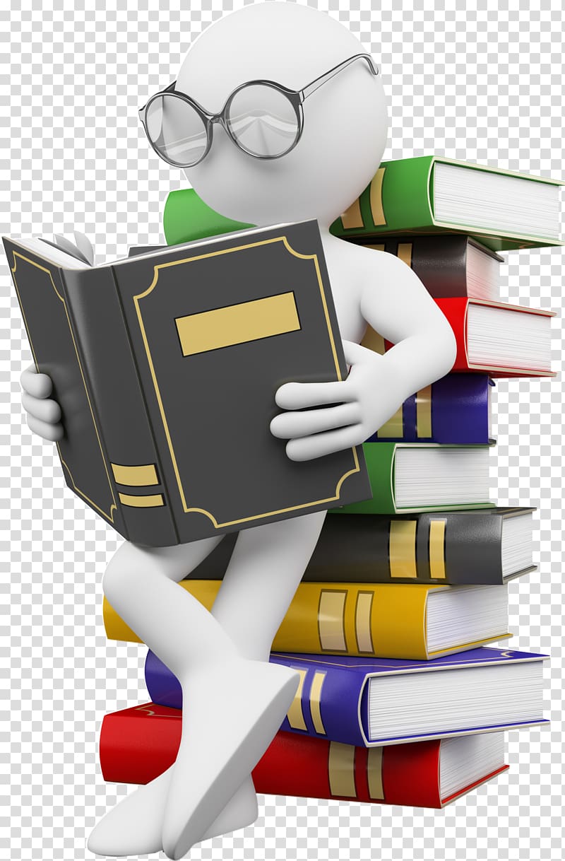 reading the three-dimensional people transparent background PNG clipart