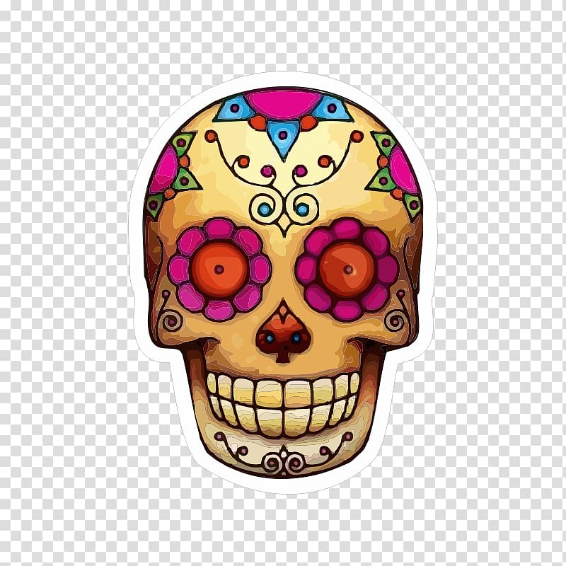 La Calavera Catrina Day of the Dead Skull Calaca, skull transparent background PNG clipart