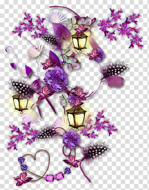 Light fixture Lighting Candle, Purple flowers flower creative lamp transparent background PNG clipart