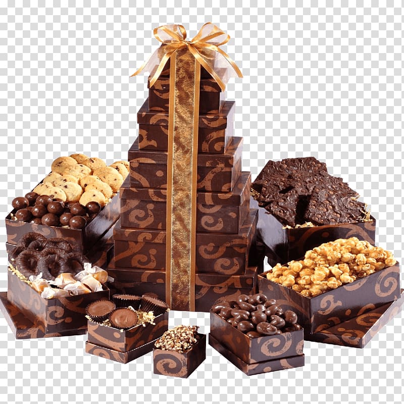 Chocolate brownie Food Gift Baskets Christmas, chocolate transparent background PNG clipart