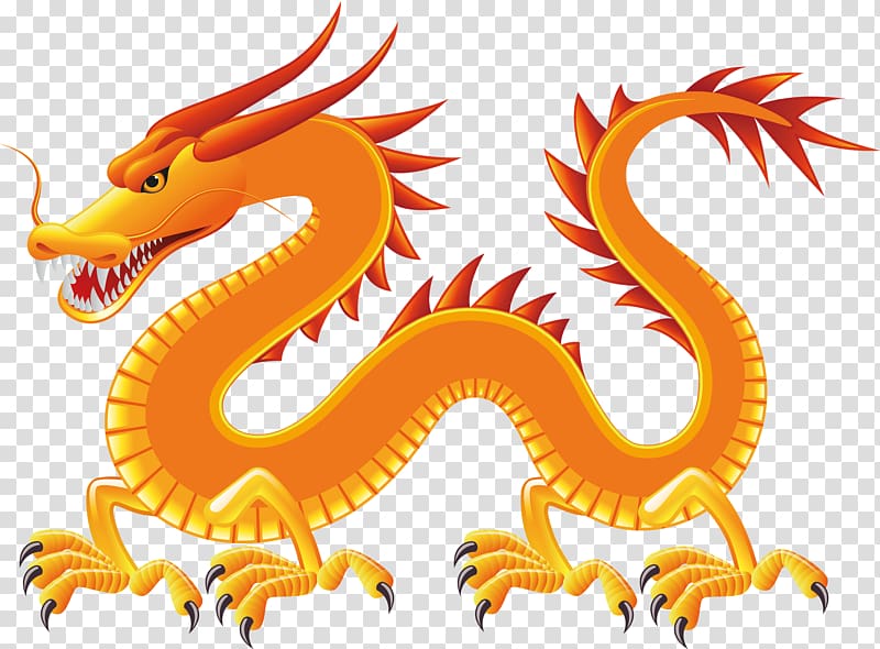 Chinese dragon Yellow Dragon Illustration, Dragons decoration design transparent background PNG clipart