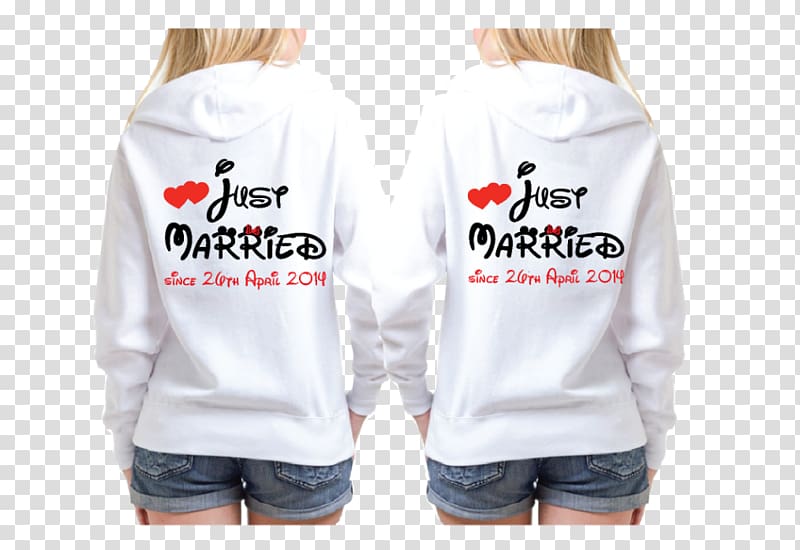 T-shirt Mickey Mouse Minnie Mouse Hoodie, just married Sign transparent background PNG clipart