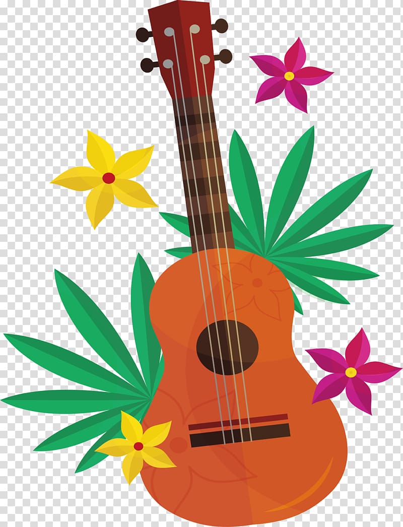 brown acoustic guitar illustration, Hawaii Jo Kerry Lee transparent background PNG clipart