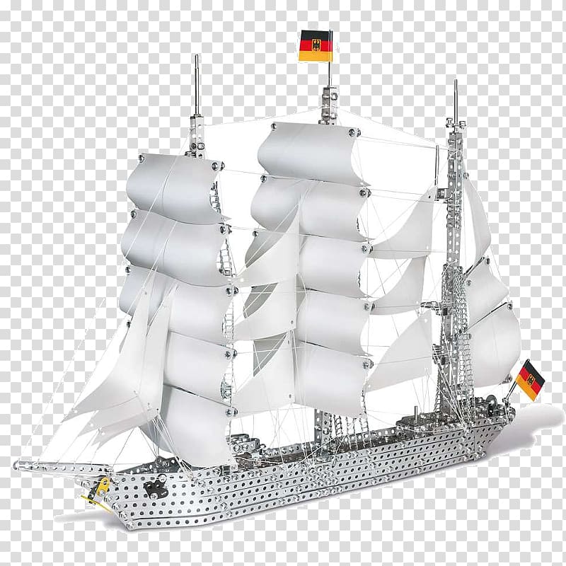 Barque Brigantine Windjammer Gorch Fock Metallbaukasten, Ship transparent background PNG clipart