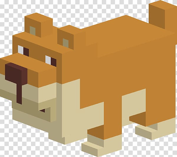 Minecraft dog illustration, Crossy Road Brown Dog transparent background PNG clipart