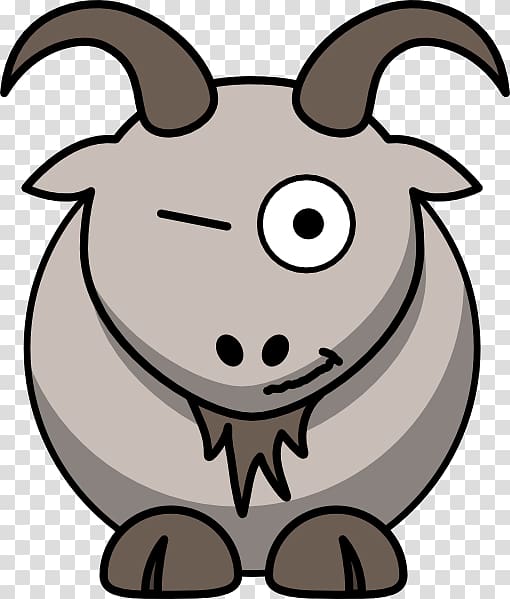 Goat Cartoon Drawing , Winking transparent background PNG clipart