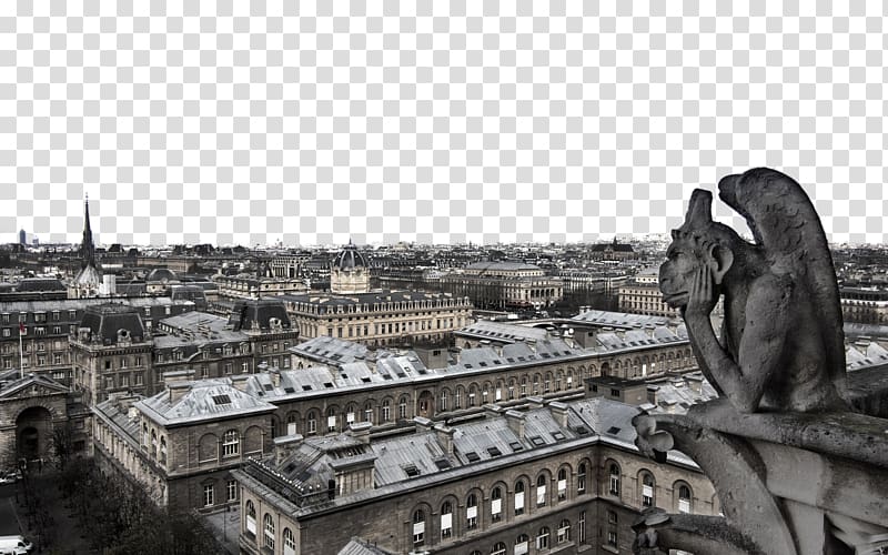 Notre-Dame de Paris Eiffel Tower Gargoyle , Paris, France Notre Dame twenty transparent background PNG clipart