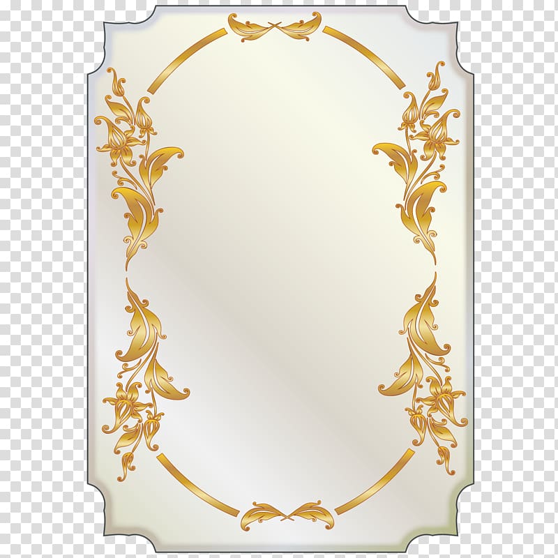 gold floral boarder illustration, frame Flower, Golden Flower card border transparent background PNG clipart