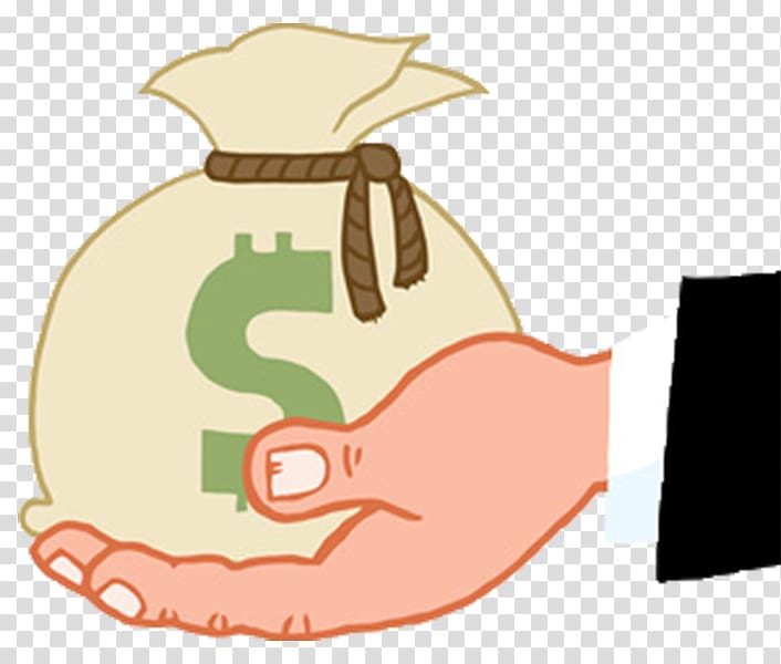 Donation Money Gift , Holding the pocket of the money bag transparent background PNG clipart