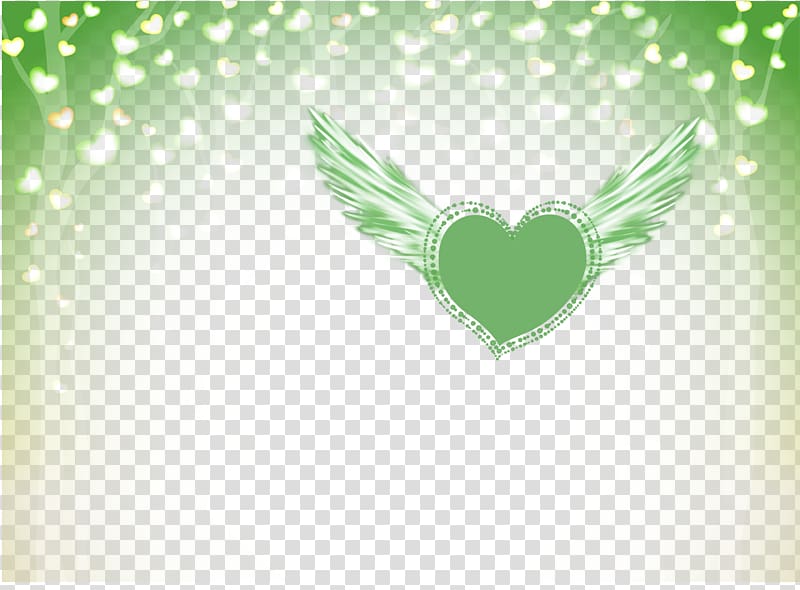 green heart with sings graphic, Template Wedding , Fly Love transparent background PNG clipart