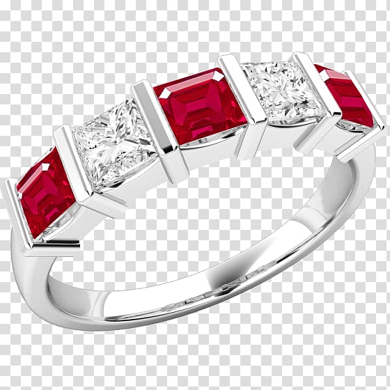 Ruby Earring Eternity ring Diamond, square diamond ring transparent background PNG clipart