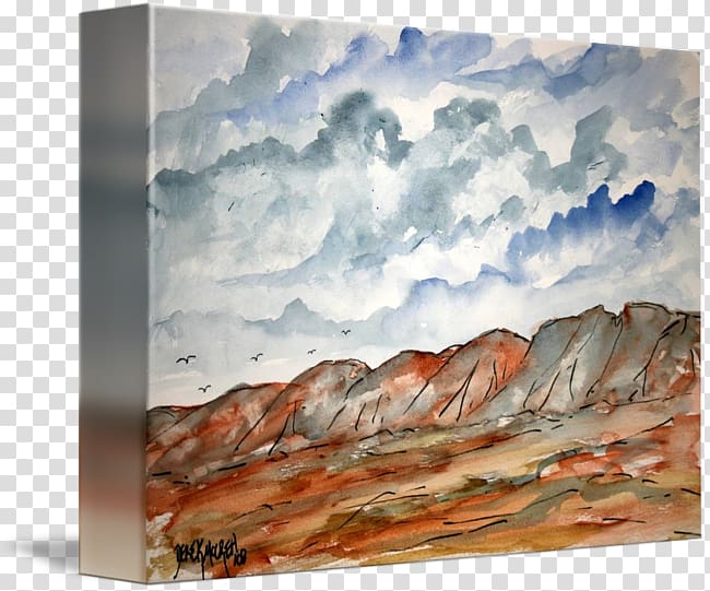 Watercolor painting Landscape painting Abstract art, desert landscape transparent background PNG clipart