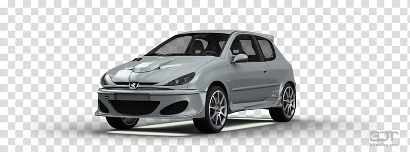 Alloy wheel Subcompact car City car, Peugeot 206 transparent background PNG clipart