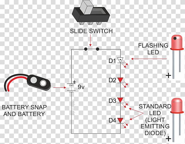 Light-emitting diode LED circuit Circuit diagram Wiring diagram, light transparent background PNG clipart