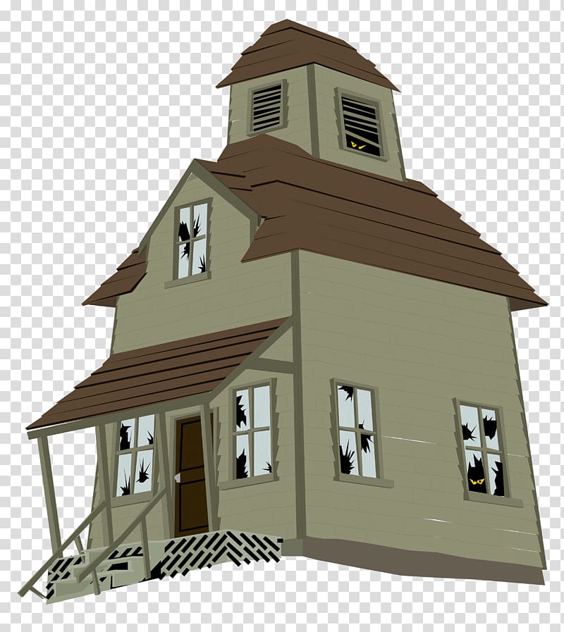 brown and green house , Haunted House Ghost, Haunted House transparent background PNG clipart
