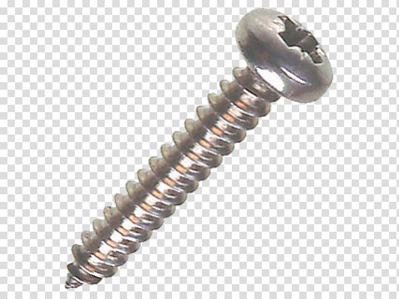 Self-tapping screw Stainless steel Fastener Tap and die, screw transparent background PNG clipart