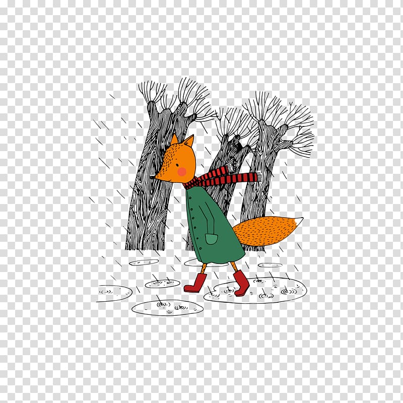 Cartoon Fox Illustration, Cartoon fox transparent background PNG clipart