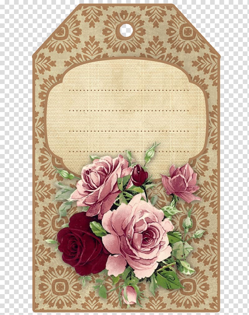 Paper Label Decoupage, handmade transparent background PNG clipart