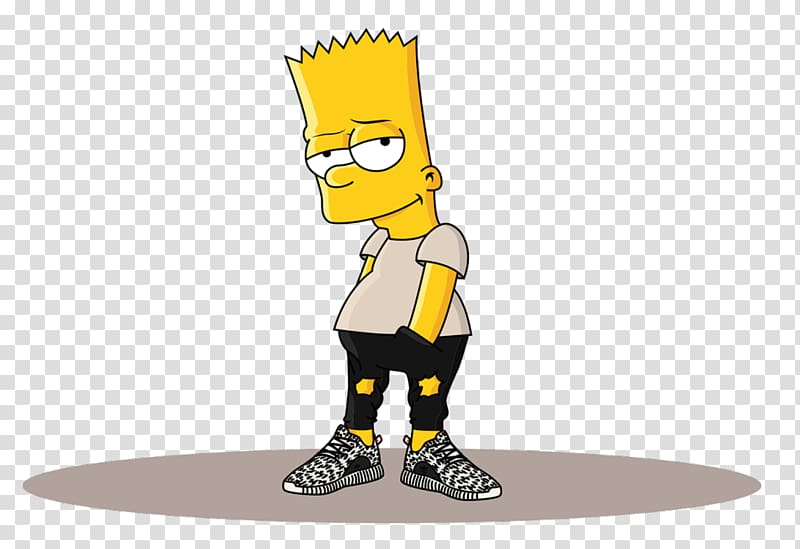 Simpson, Bart Simpson Homer Simpson Adidas Yeezy Drawing, Supreme transparent background PNG clipart