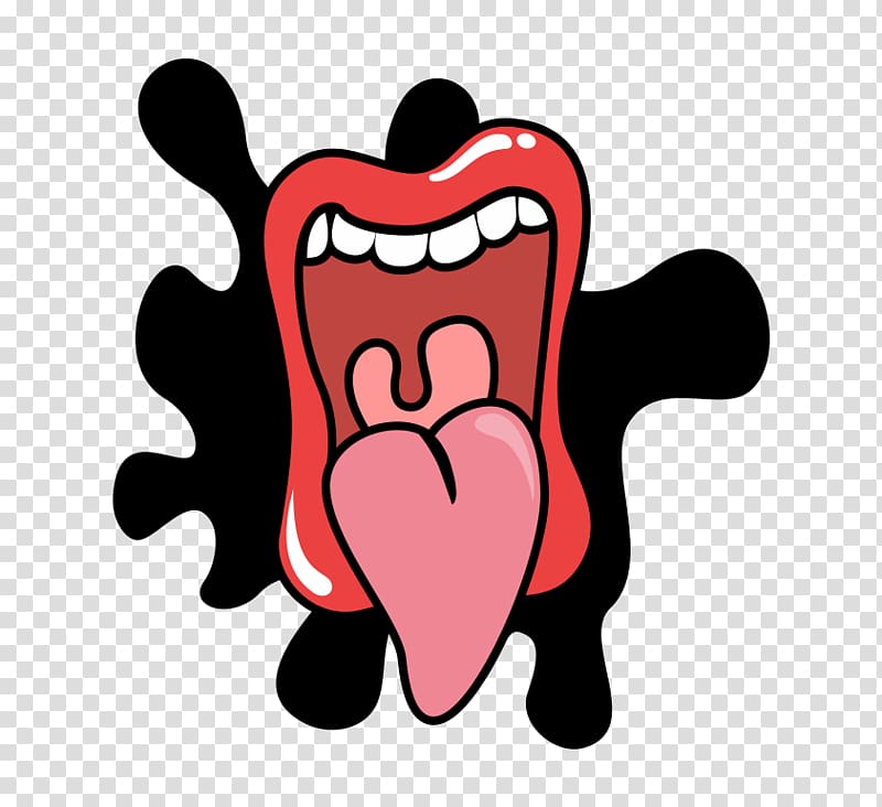 Tongue Mouth Lip, Cartoon tongue transparent background PNG clipart