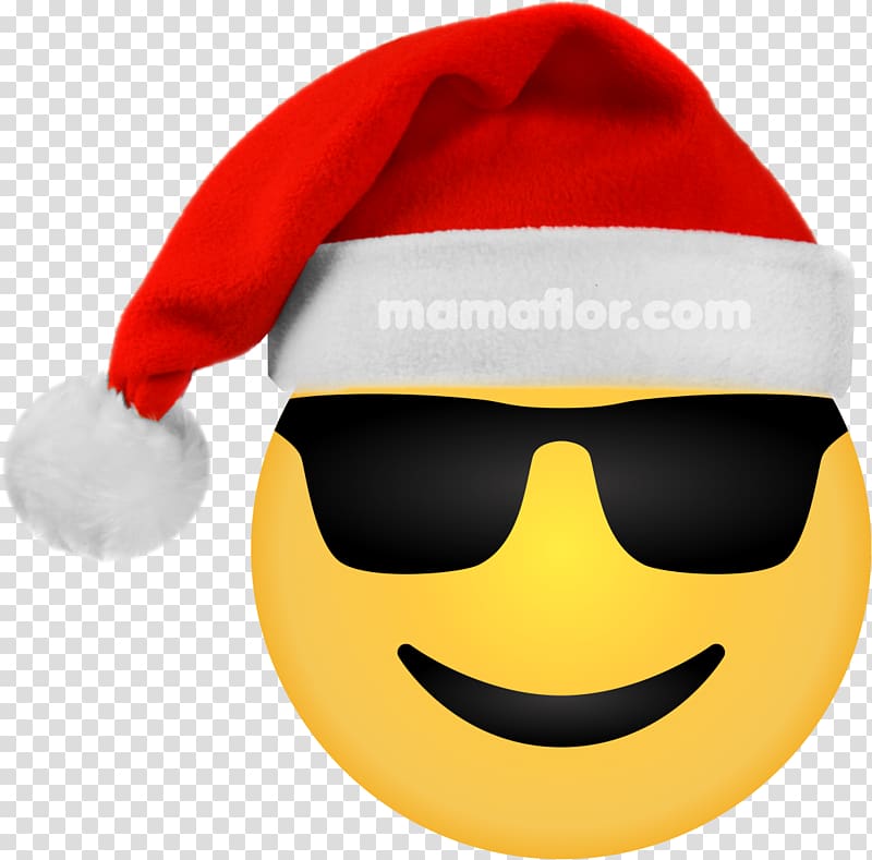 Smiley Emoji Emoticon Sticker Christmas, emoji con lentes transparent background PNG clipart