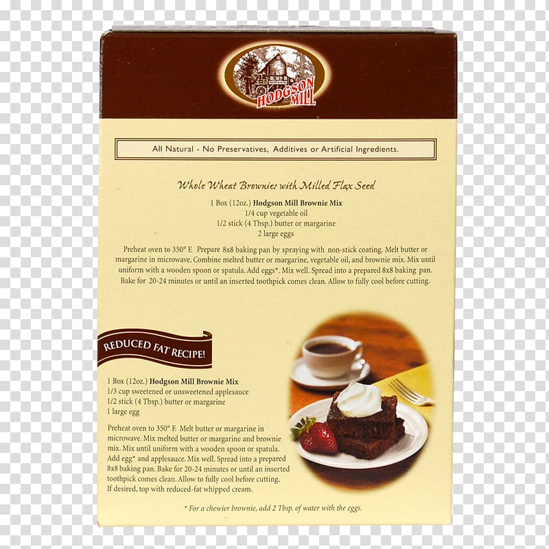 Recipe Hodgson Mill Whole Wheat Gingerbread Mix Whole-wheat flour Chocolate brownie Flavor by Bob Holmes, Jonathan Yen (narrator) (9781515966647), brownie mix transparent background PNG clipart
