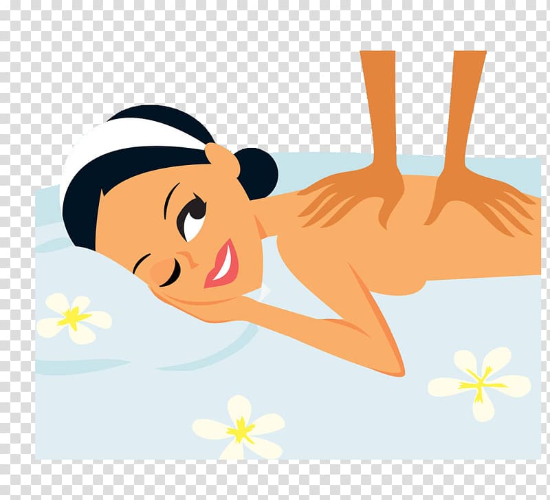 body massage illustration, Illustration, Cartoon illustrations do SPA relax transparent background PNG clipart