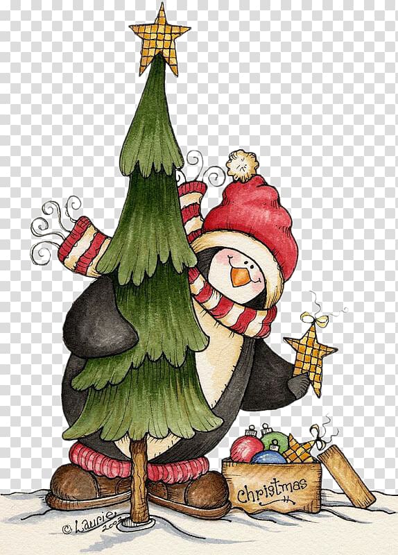 Mrs. Claus Christmas tree Santa Claus , Christmas penguin Christmas tree with Christmas gifts transparent background PNG clipart