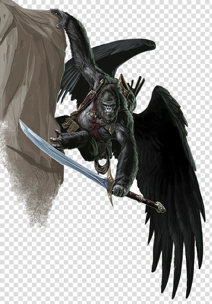 Dungeons & Dragons Pathfinder Roleplaying Game d20 System Call of Cthulhu Shadowrun, Fly ape warrior transparent background PNG clipart