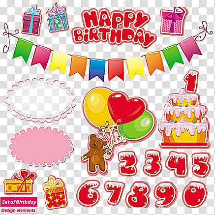 birthday elements transparent background PNG clipart