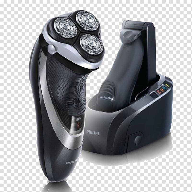 Philips Electric razor Cordless Shaving, Philips electric shavers and usb cradle charger transparent background PNG clipart