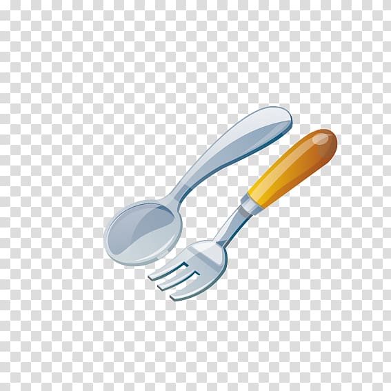 Fork Cartoon Tableware, Spoon and fork transparent background PNG clipart