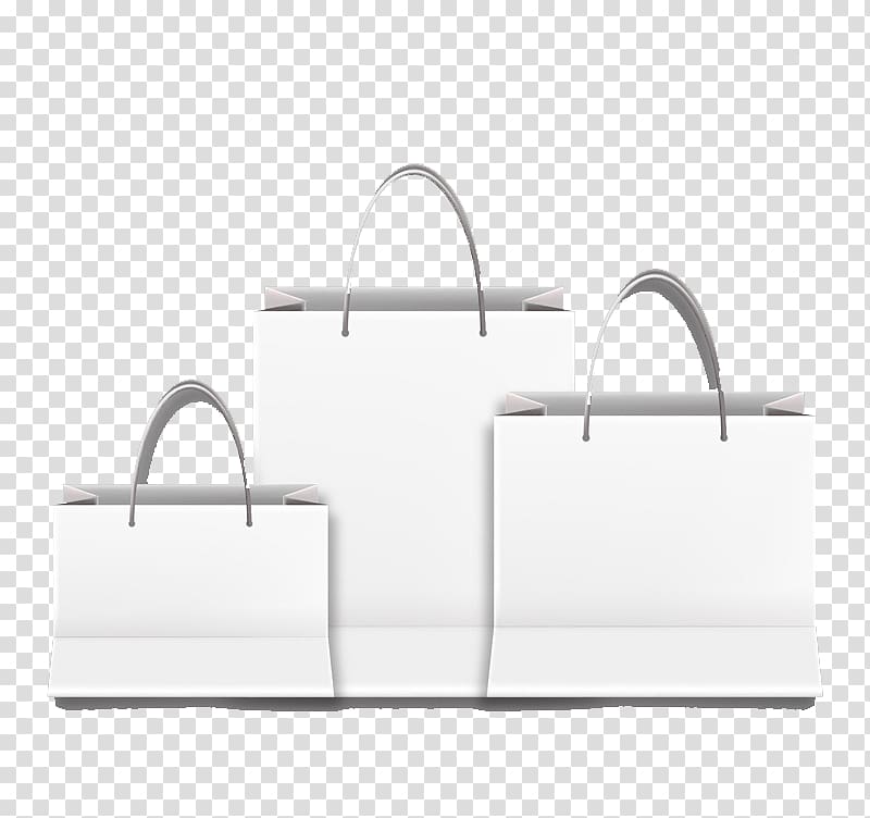 Handbag Paper Printing Packaging and labeling, 3 white shopping bag transparent background PNG clipart