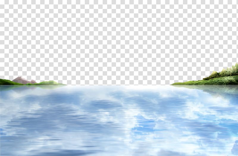 white clouds, Sky Lake , Lake reflection of the sky transparent background PNG clipart