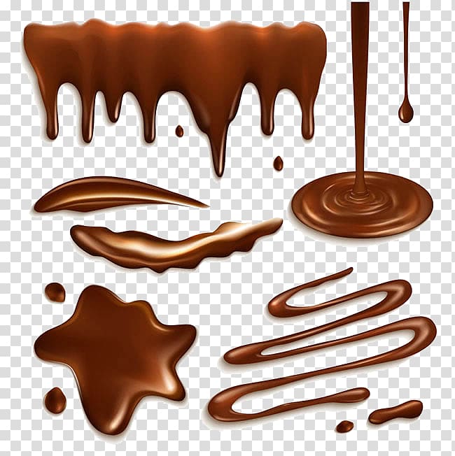 chocolate illustration, Milkshake Icing Chocolate bar Cupcake, Melted chocolate transparent background PNG clipart