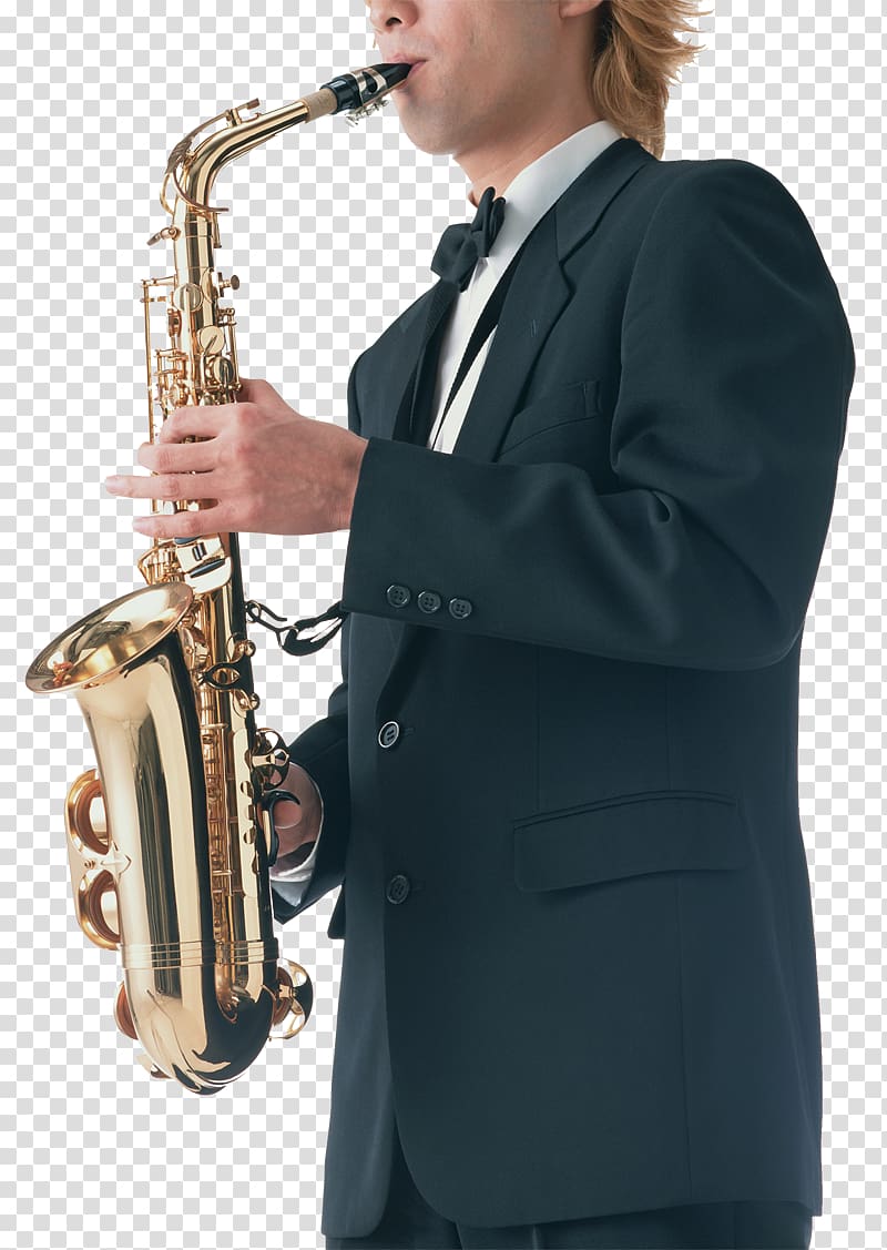 Saxophone Musical instrument Interpretacixf3 musical, The man who blows the flute transparent background PNG clipart