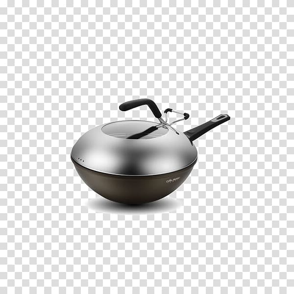 Non-stick surface Wok Frying pan pot, Mark Carter non-stick frying pan with non-stick flat transparent background PNG clipart