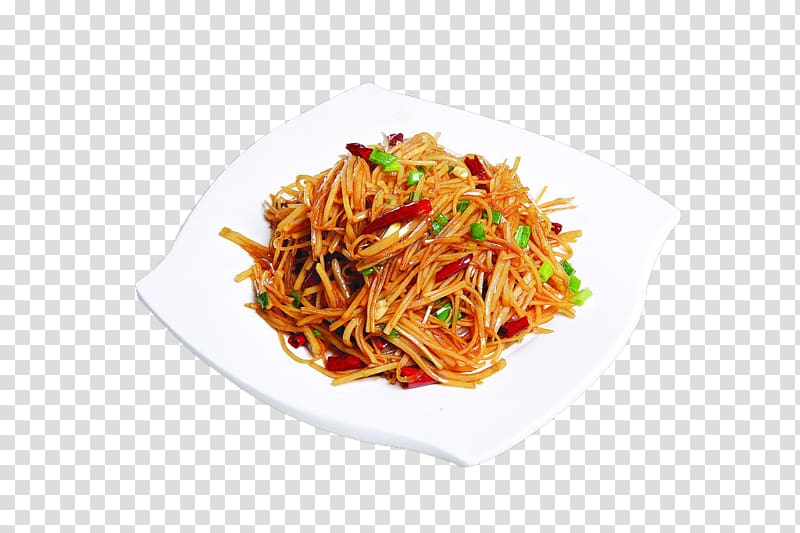 Spaghetti alla puttanesca Hot and sour soup Chow mein Home fries Thai cuisine, Hot and sour potatoes wire transparent background PNG clipart