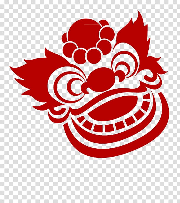 red Chinese dragon illustration, China Chinese New Year Icon, Lion\'s Head transparent background PNG clipart