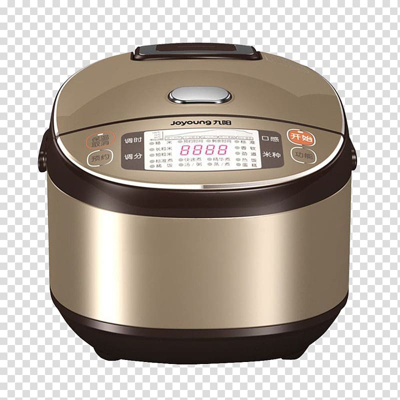 Rice cooker Joyoung Induction cooking, Golden rice cooker transparent background PNG clipart