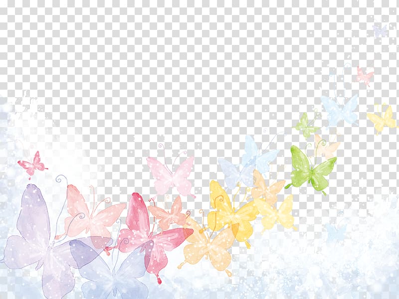 assorted-color butterflies illustration, Butterfly Watercolor painting Poster, butterfly transparent background PNG clipart