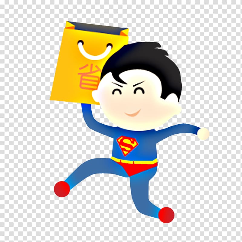 Superman Cartoon, Superman save money transparent background PNG clipart