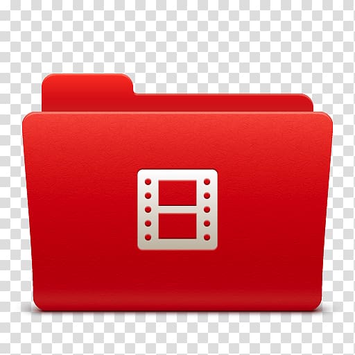 red and white 8 computer folder icon, brand red rectangle, Folder Video transparent background PNG clipart