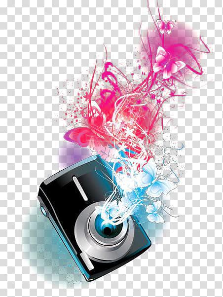 Graphic design Text, Colorful Camera transparent background PNG clipart