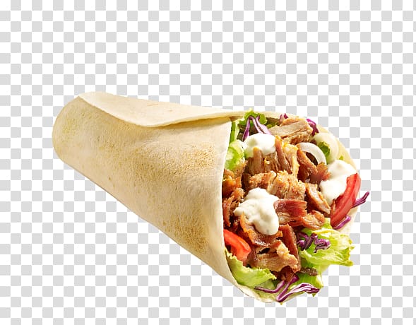 rolled of taco, Doner kebab Shawarma Wrap Take-out, Menu transparent background PNG clipart