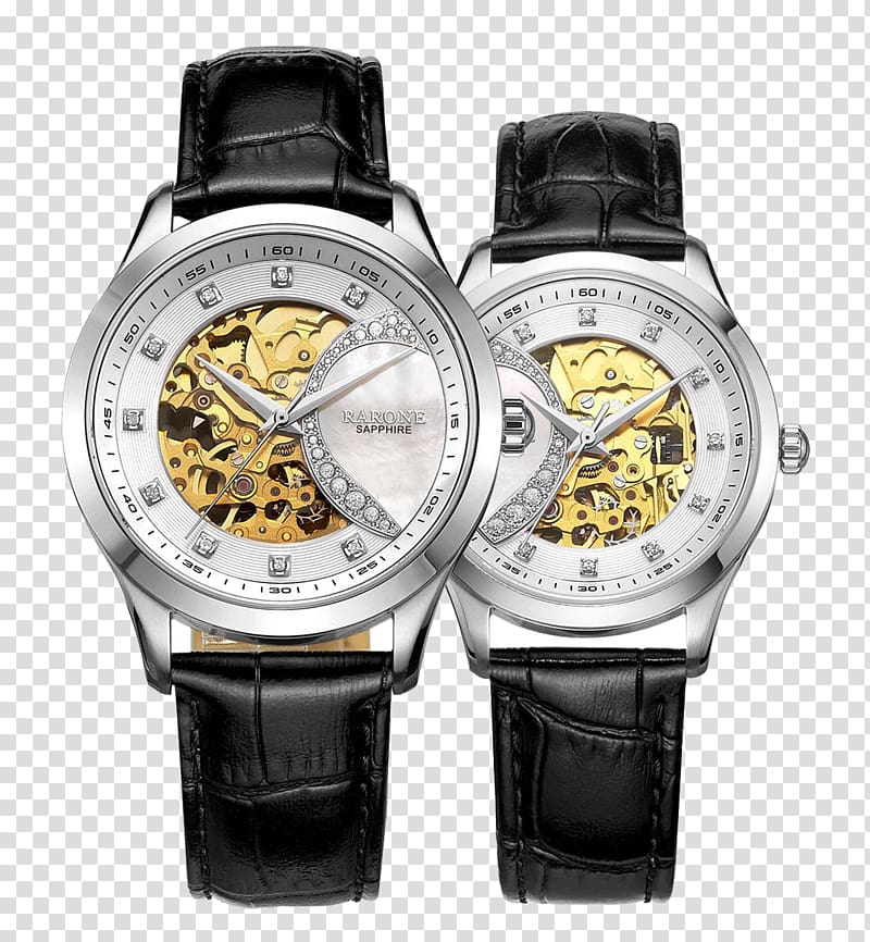 Automatic watch Taobao Mechanical watch JD.com, Couple Watches transparent background PNG clipart