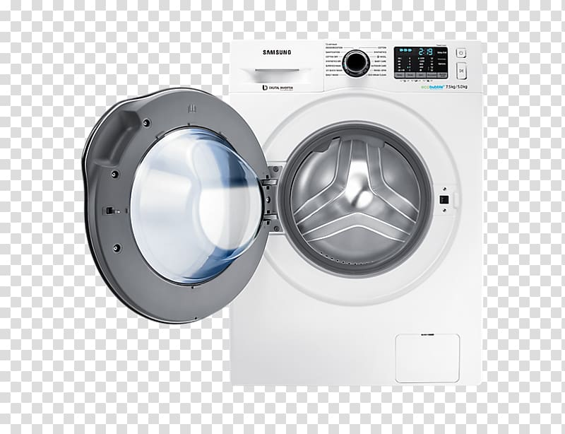 Washing Machines Samsung Clothes dryer Laundry, Front loader transparent background PNG clipart